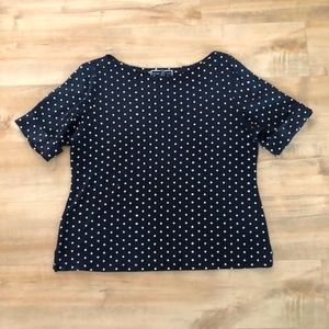 Karen Scott Top Deep Blue mid sleeve Large Great Used Condition